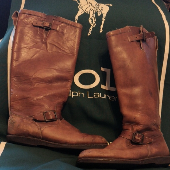 Ralph Lauren Tan Leather Equestrian Boots